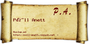 Páll Anett névjegykártya