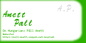 anett pall business card